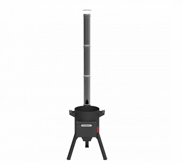 Печь под казан 8 литров "Берель 360" NEW с дымоходом (d=36см)
