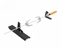 Комплект: Вертел + Опоры для мангала Грильвер,  из нерж. стали, 8мм., дерев. ручка