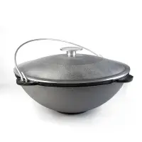 Казан чугунный 8 литров с алюминиевой крышкой и дужкой (Гардарика)