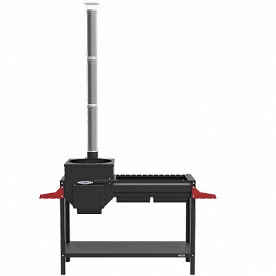 Печь-мангал "Искандер 400 Стандарт Эйр NEW" под казан 12л. с дымоходом из нерж. стали