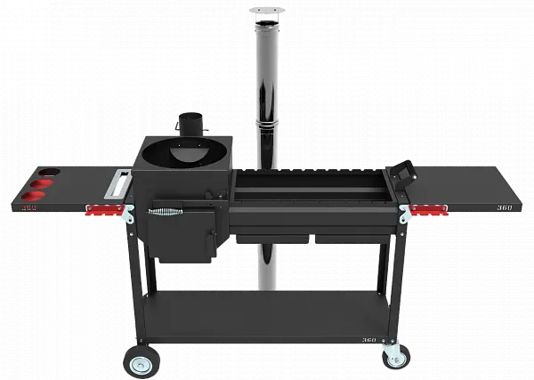 Печь-мангал "Искандер 360 Комфорт Эйр NEW" под казан 8л. с дымоходом из нерж. стали