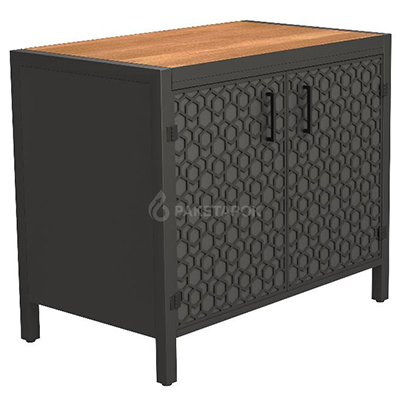 Тумба ПРОТЕЙ К-3 столешница из керамогранита, фасад фактурный металл