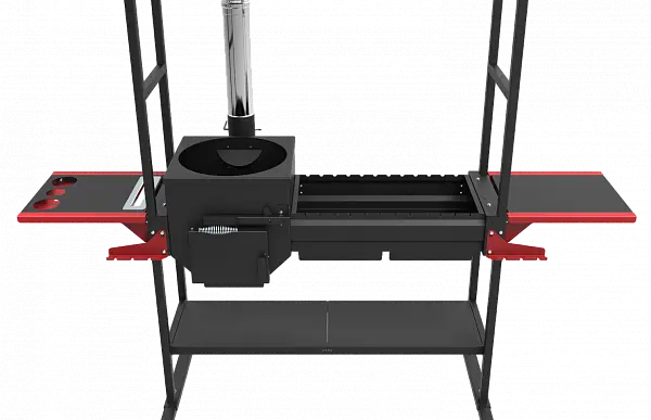 Печь-мангал с крышей "ИСКАНДЕР 400 Инклайн Эйр NEW ", под казан 12л