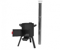 Печь под казан 12л "Берель 400К", с дымоходом из нерж. стали