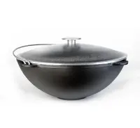 Казан чугунный 12 литров с алюминиевой крышкой и дужкой (Гардарика)