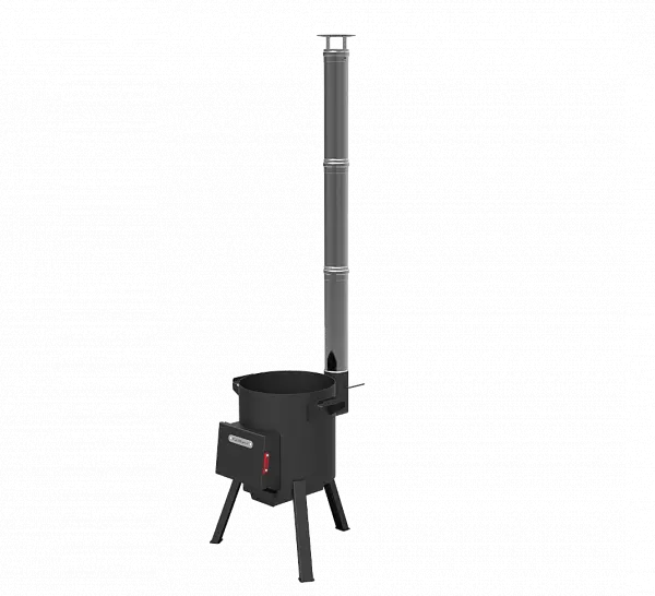 Печь под казан 12л "Берель 400К", с дымоходом из нерж. стали
