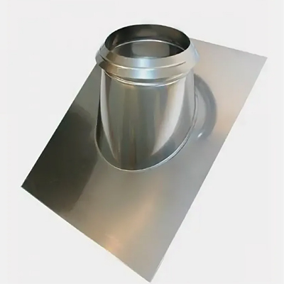 Узел прохода кровли для трубы d365мм, порошковая окраска черная матовая, угол кровли 10-15гр / 15-25гр