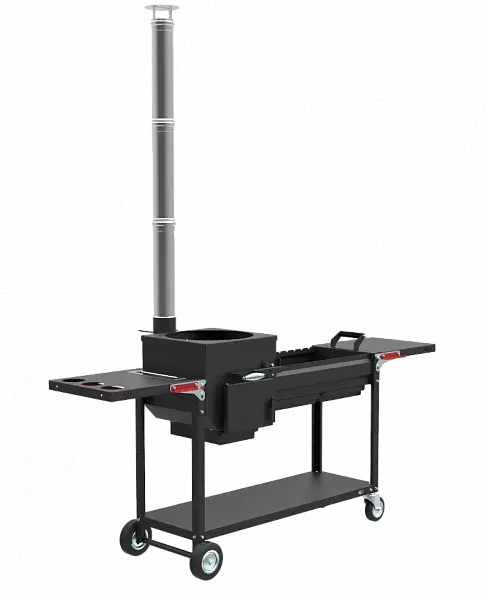 Печь-мангал "ИСКАНДЕР 400 Комфорт Эйр NEW" под казан 12л., дымоход из нерж. стали