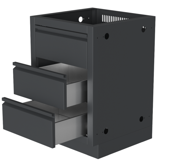 Тумба 60 см с 2-мя выдвижными ящиками и фальш-панелью