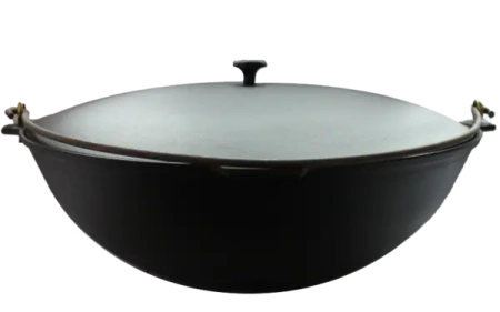 Казан чугунный 10 литров, с алюминиевой крышкой и дужкой (Татарстан)