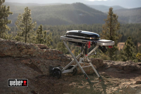Газовый гриль WEBER Traveler, 1 горелка, 3,8кВт, складные ножки, черный
