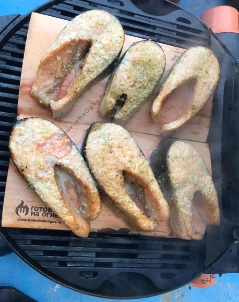 Ольховая дощечка для копчения рыбы и мяса 30х15х1.5см "Готовим на огне"