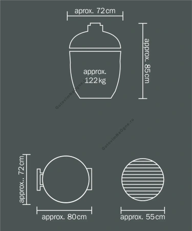 Керамический гриль MONOLITH LeChef  PRO 2.0 Black Solo
