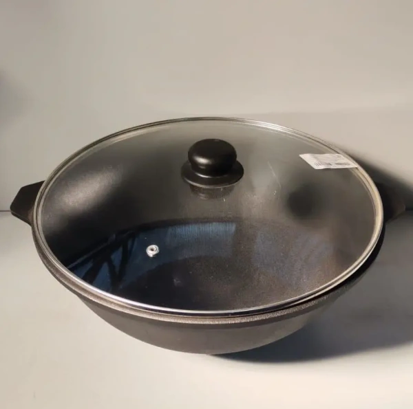 Казан чугунный 6 литров с стеклянной крышкой (Беларусь)