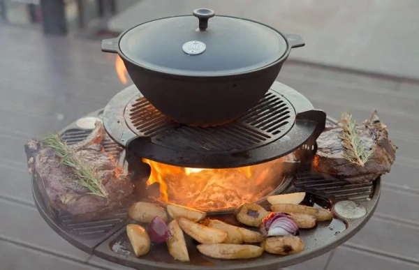 Гриль-очаг DIO Premium Square, чугунная поверхность d=75см.