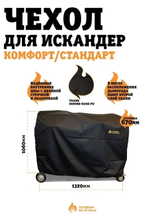 Чехол для печь-мангала Искандер 400 NEW без крыши