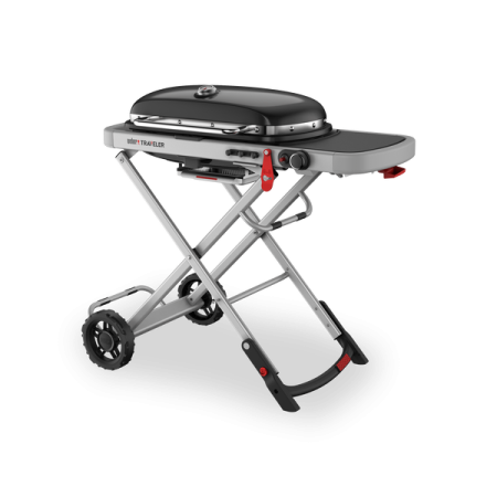 Газовый гриль WEBER Traveler, 1 горелка, 3,8кВт, складные ножки, черный