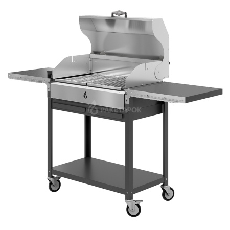 Мангал ДИОН 700 на колесах с крышкой-гриль из нерж. стали и решетками