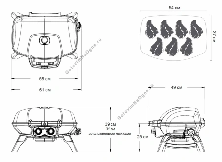 Портативный газовый гриль NAPOLEON TravelQ-285-1