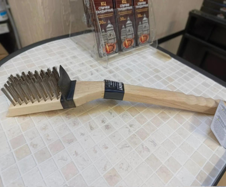 Щетка для гриля деревянная с брызговиком, BROIL KING