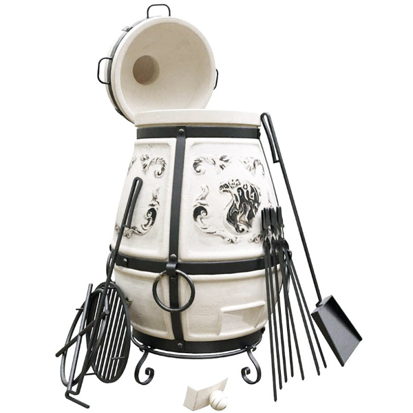 Тандыр "Степной NEW 2023" с откидной крышкой и подставкой