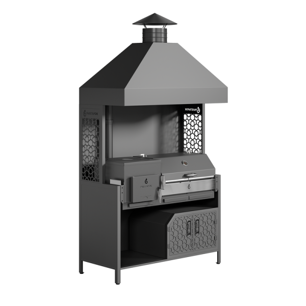 Модуль кухни барбекю ПРОТЕЙ К-3 для гриль-печи, с вытяжным куполом трапеция и тумбой