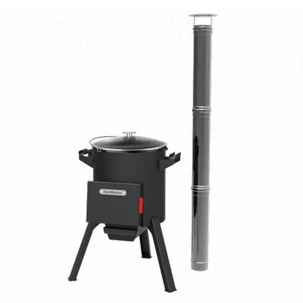 КОМПЛЕКТ: Печь "Берель 440К NEW" + Казан 15л Гардарика с алюм. крышкой и дужкой