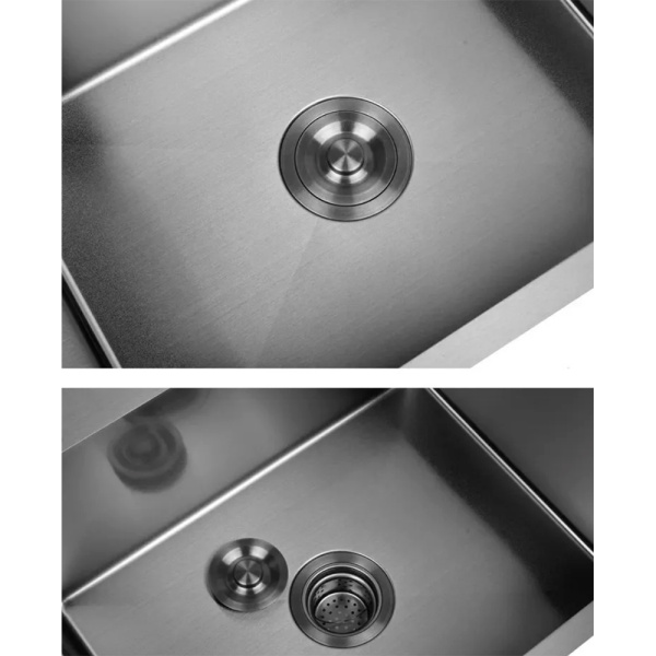 Мойка для тумбы ПРОТЕЙ К-3 с установкой, нерж.ст. с PVD покрытием графитово-черное