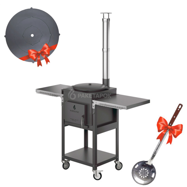 КОМПЛЕКТ: Печь ФОРТ-12 Макс + Казан 12л чугунный с алюм. крышкой (Татарстан)