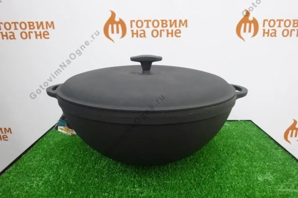 Казан 8л чугунный с чугунной крышкой, СИТОН