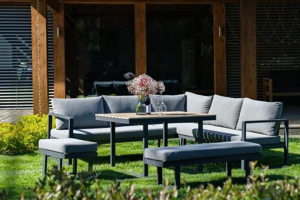 Набор для лаунж зоны из алюминия TOPA с обеденным столом