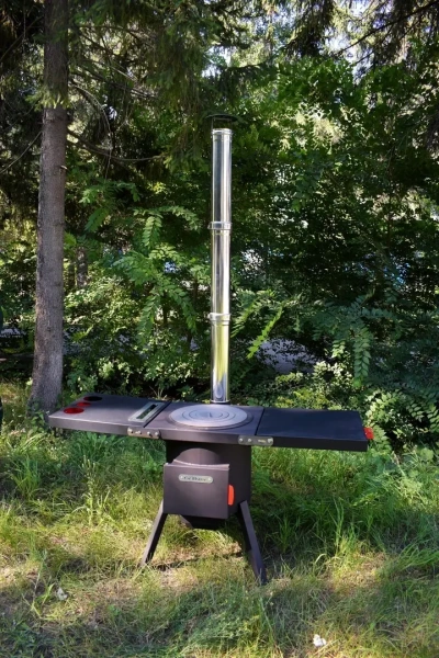 Печь под казан 12л "Берель 400К", с дымоходом из нерж. стали