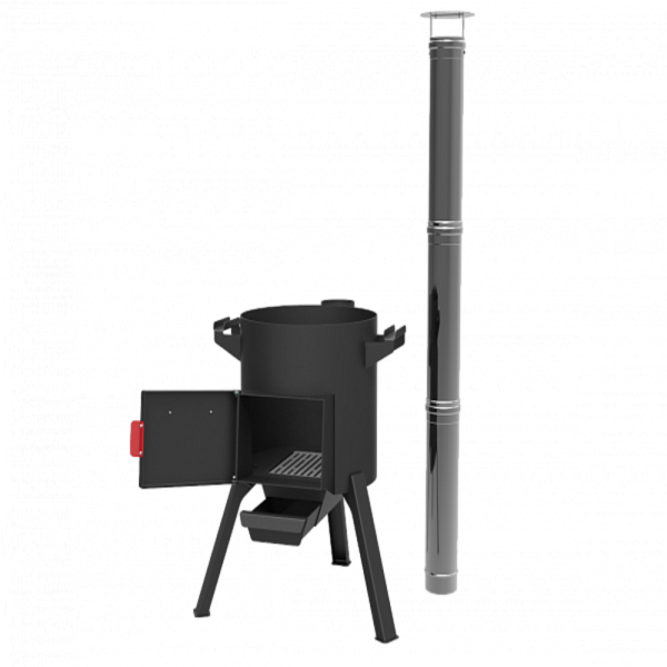КОМПЛЕКТ: Печь "Берель 400К" + Казан 12л Гардарика с чугунной крышкой и дужкой"