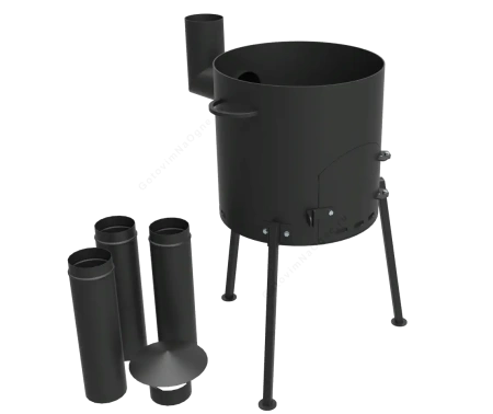 Дымоход разборный. Это удобно и безопасно для перевозки, особенно через транспортные компании