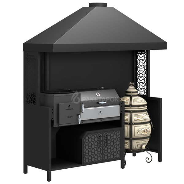 Модуль кухни барбекю К-4 под печь-мангал и тандыр, под одним куполом