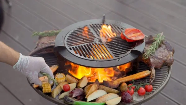 Гриль-очаг DIO Premium Square, чугунная поверхность d=75см.