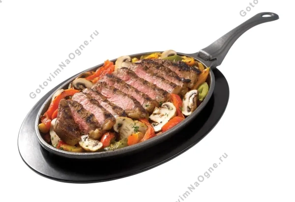 Чугунная сковорода со съемной ручкой (овальная), NAPOLEON