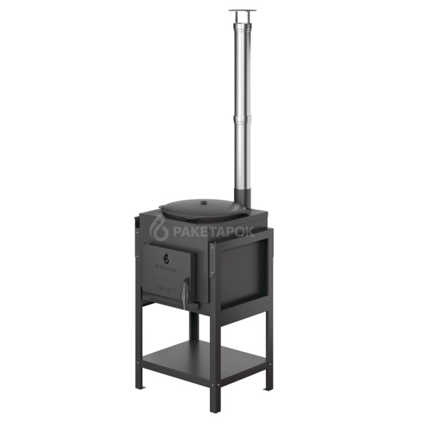 КОМПЛЕКТ: Печь ФОРТ-12 + Казан 12л чугунный с алюм. крышкой (Татарстан)