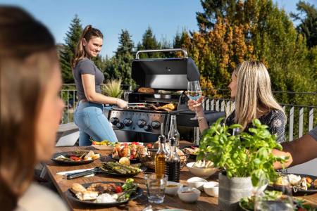 Газовый гриль BROIL KING Crown 490, 4 горелки, боковая конфорка, задняя горелка