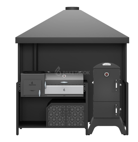 Модуль кухни ПРОТЕЙ К-4 под печь-мангал и коптильню Broil King, под одним куполом