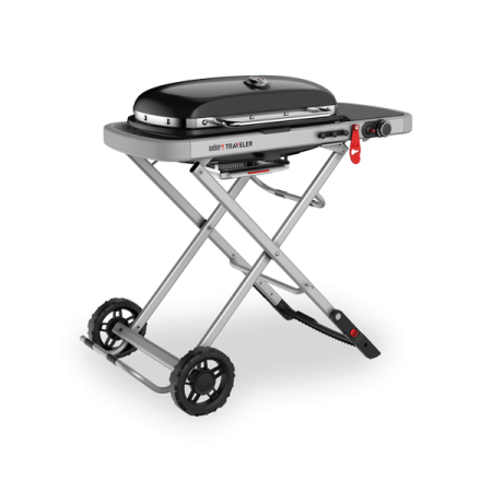Газовый гриль WEBER Traveler, 1 горелка, 3,8кВт, складные ножки, черный