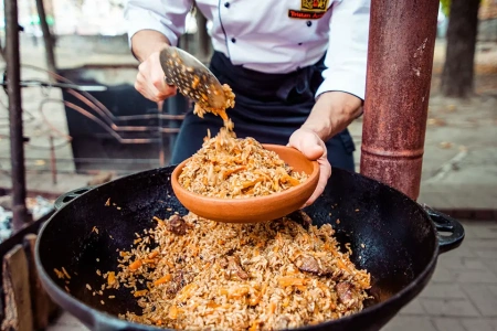 Казан 22 литра чугунный с алюминиевой крышкой (Узбекистан)