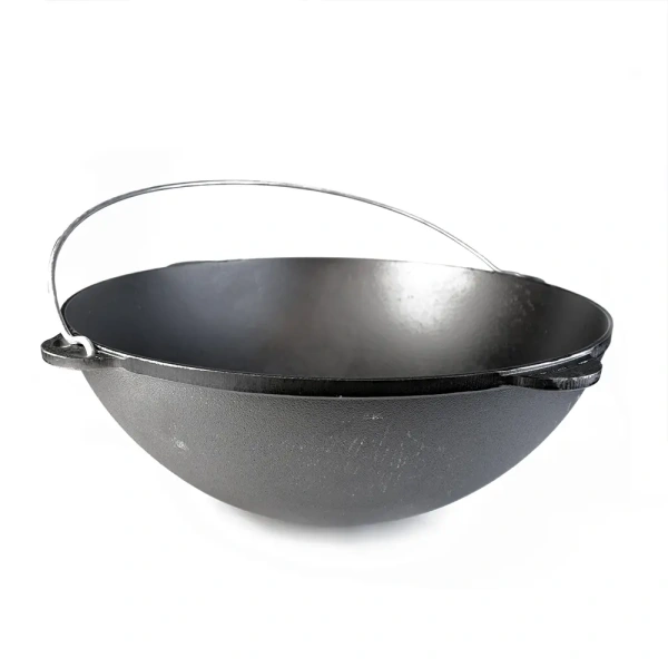 Казан чугунный 12 литров с чугунной КРЫШКОЙ-САДЖ и дужкой (Гардарика)