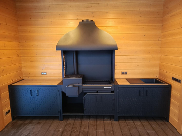 Тумба ПРОТЕЙ К-3 столешница из ДСП, фасад фактурный металл