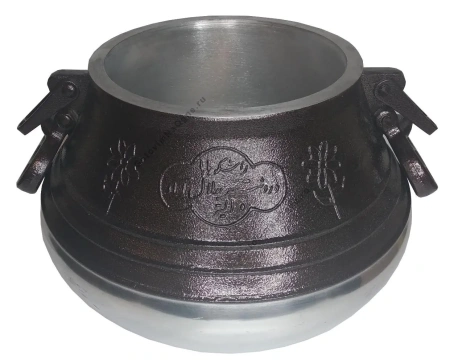 Афганский казан двухцветный с ручками, алюминиевый, 10л.
