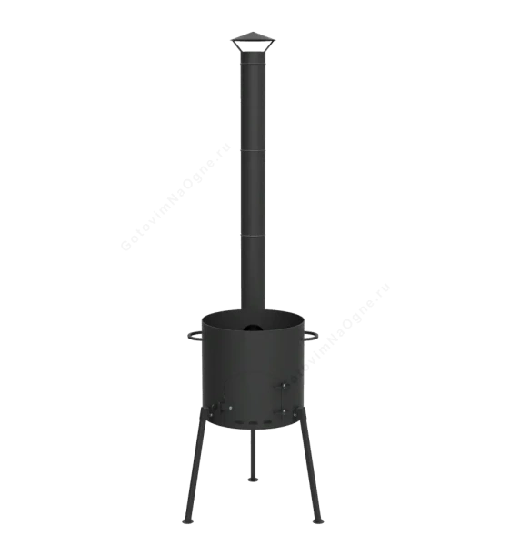 Печь под казан 8 литров "Кайзер-8т" с дымоходом, (d=35см)
