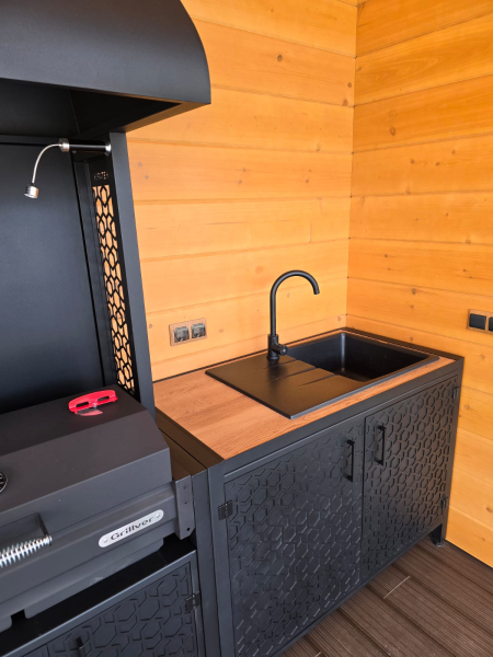 Тумба ПРОТЕЙ К-3 столешница из ДСП, фасад фактурный металл