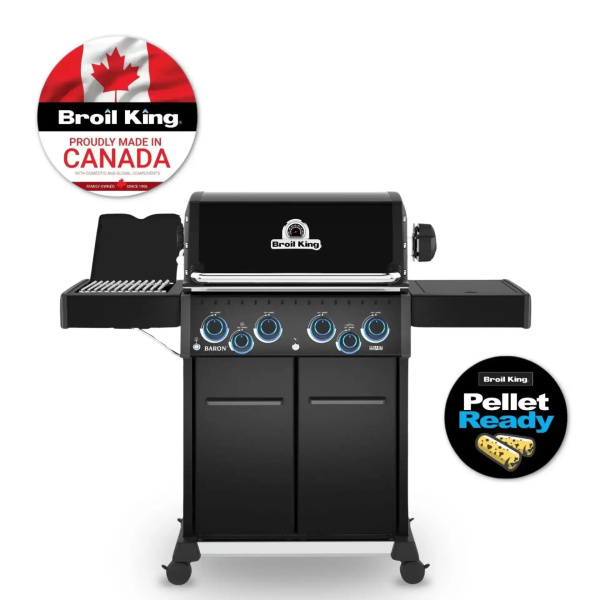 Газовый гриль BROIL KING Baron 490 IRX Shadow с возможностью установки пеллетного модуля (Pellet Ready)﻿