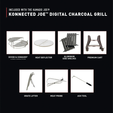 Керамический гриль KAMADO JOE BIG KONNECTED II 61см. с электронным управлением