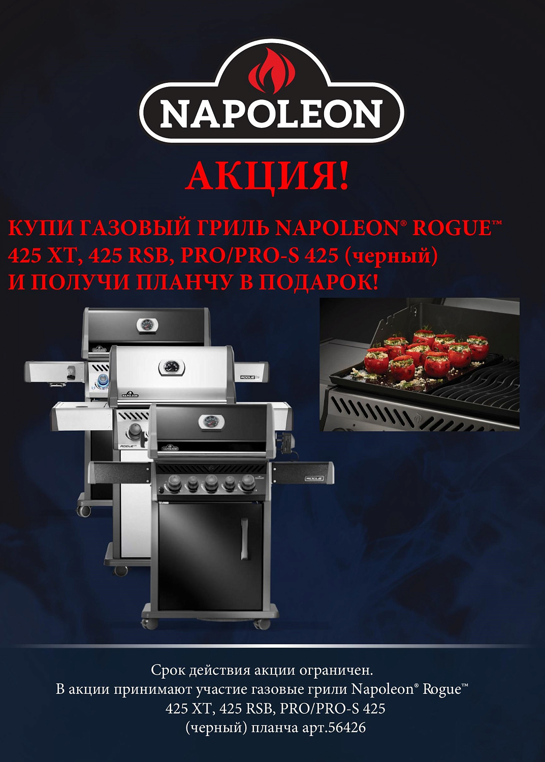 Подарки при покупке газовых грилей Napoleon